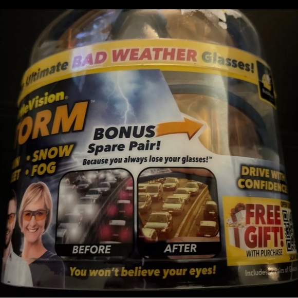 Battlevision Storm Glare-Reduction Glasses As Seen On TV by BulbHead New(012) - Picture 2 of 3